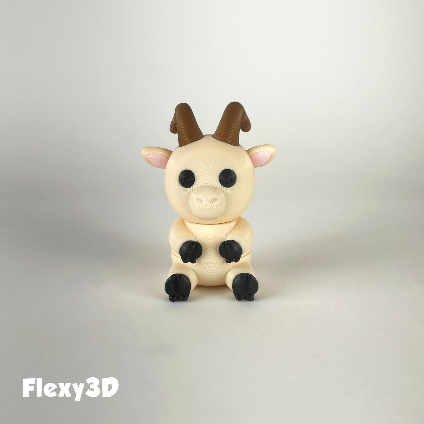 Süße 3D-gedruckte Ziege als Schlüsselanhänger – Bewegliches Flexi-Tier