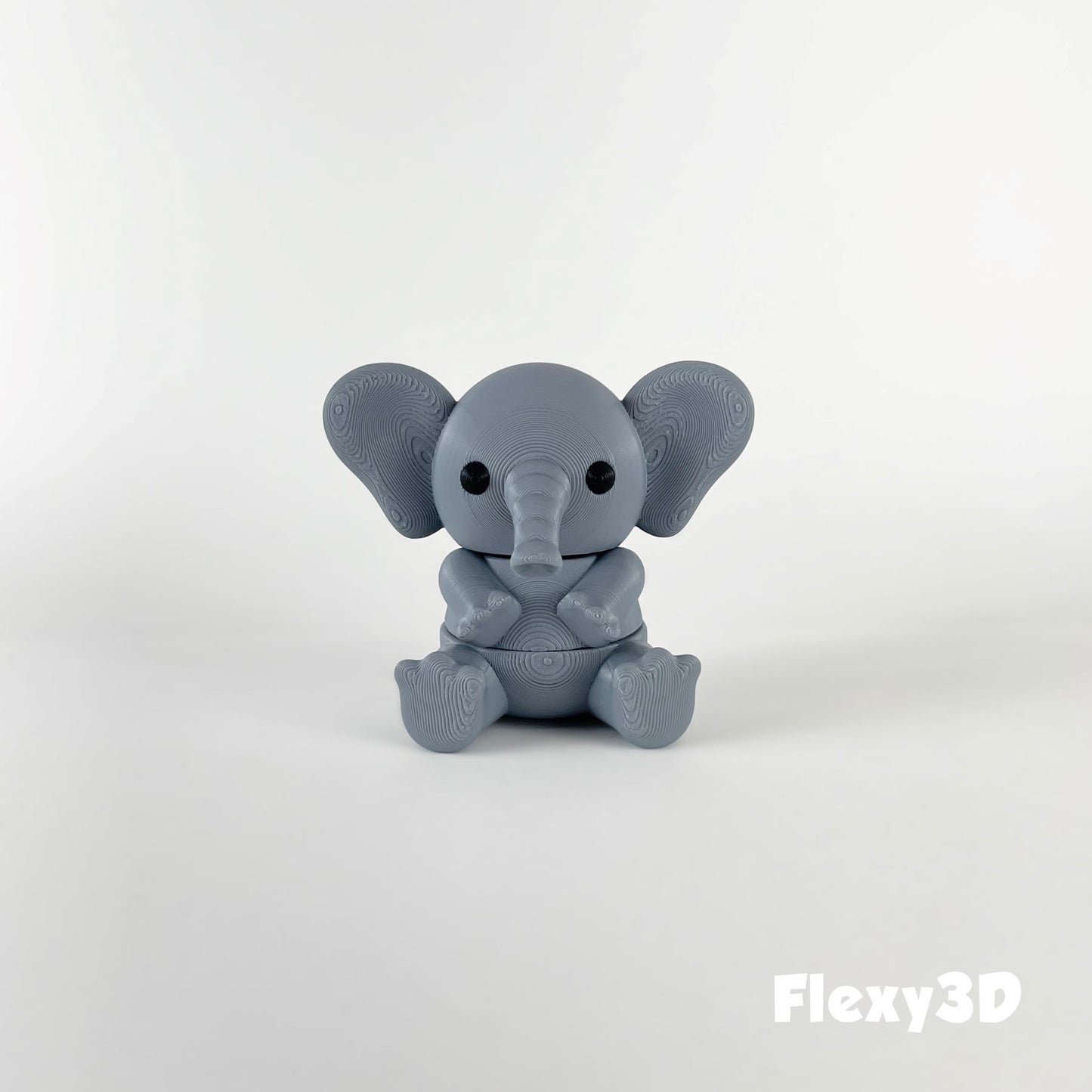Süßer 3D-gedruckter Elefant als Schlüsselanhänger – Bewegliches Flexi-Tier