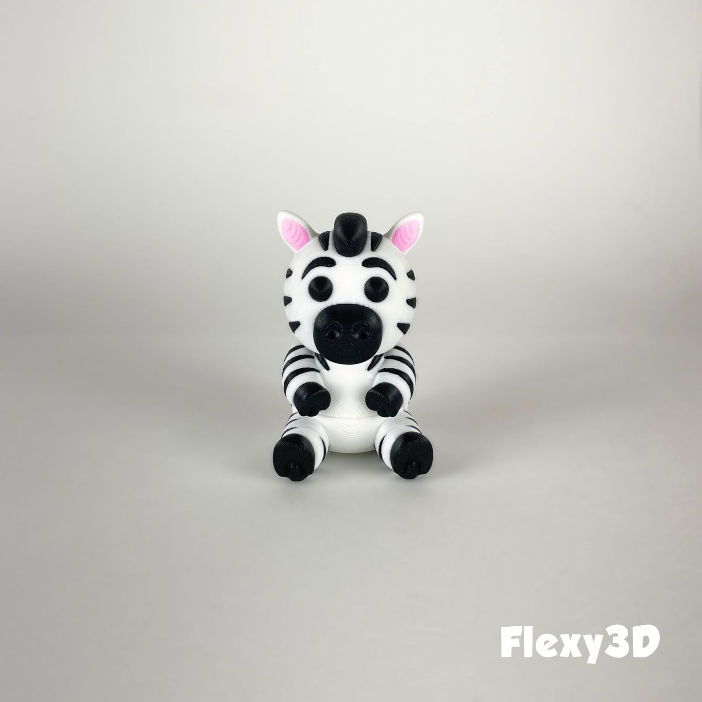 Süßes 3D-gedrucktes Zebra als Schlüsselanhänger – Bewegliches Flexi-Tier