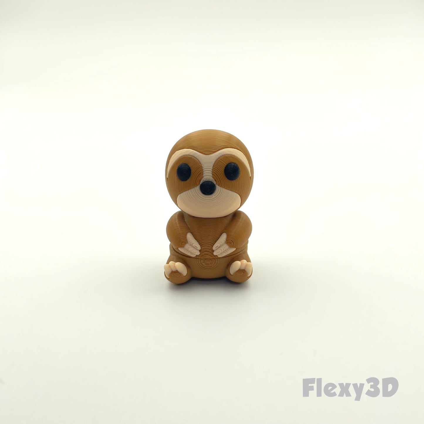 Süßes 3D-gedrucktes Faultier als Schlüsselanhänger – Bewegliches Flexi-Tier