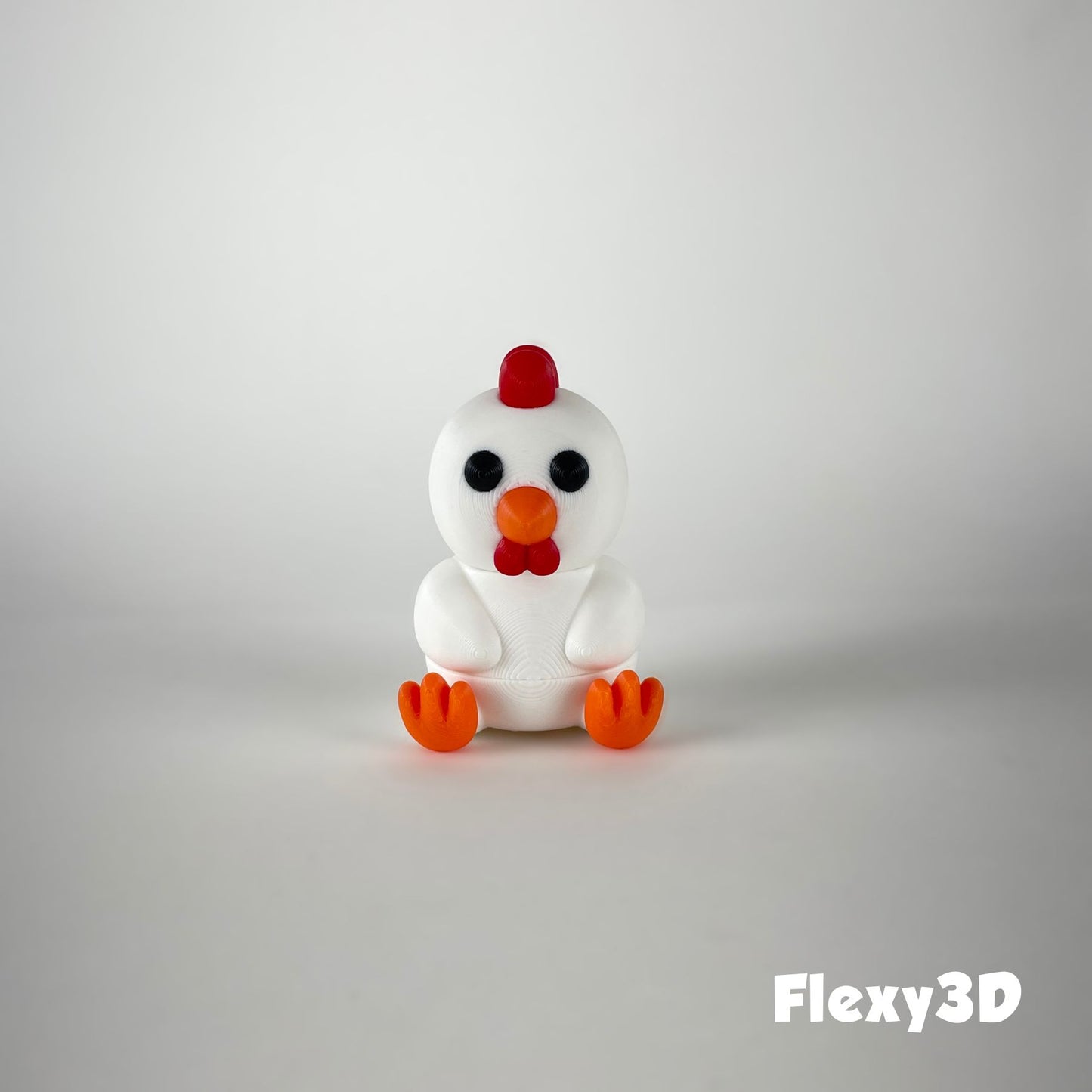 Süßes 3D-gedrucktes Huhn als Schlüsselanhänger – Bewegliches Flexi-Tier