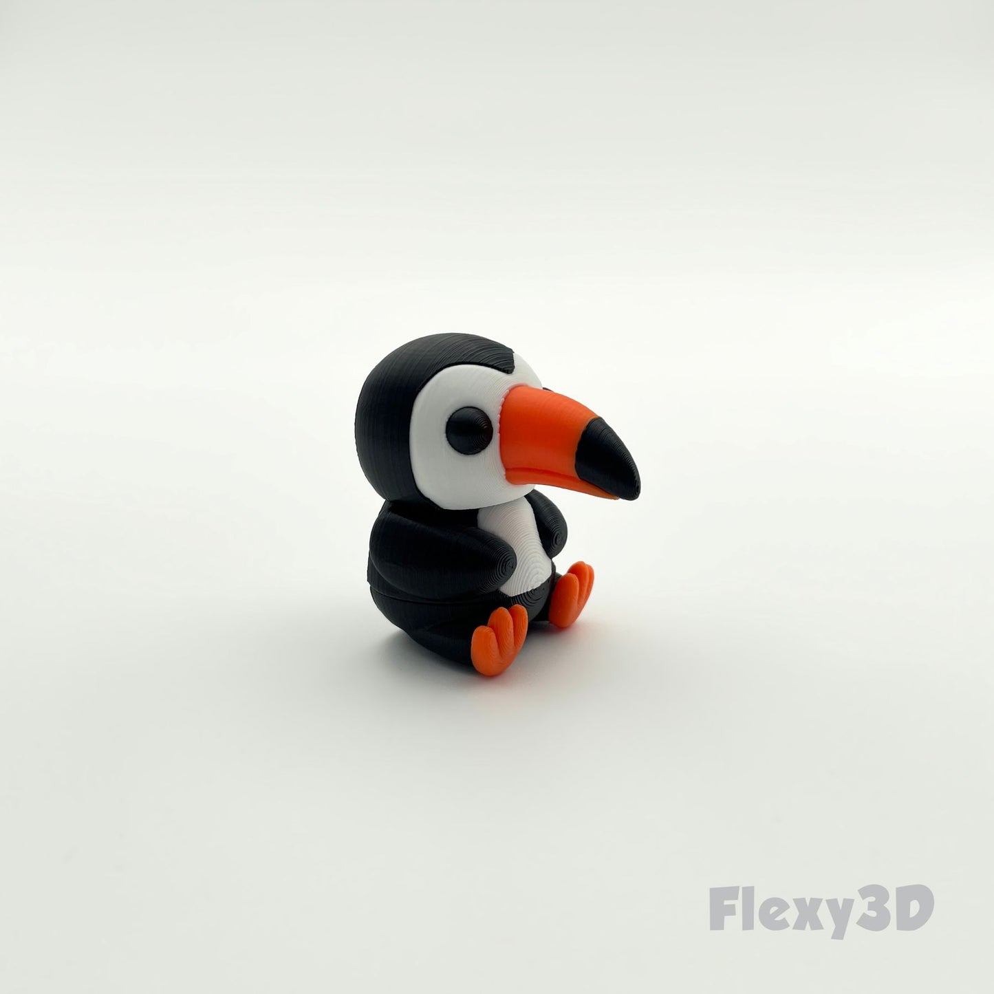 Süßer 3D-gedruckter Toucan als Schlüsselanhänger – Bewegliches Flexi-Tier