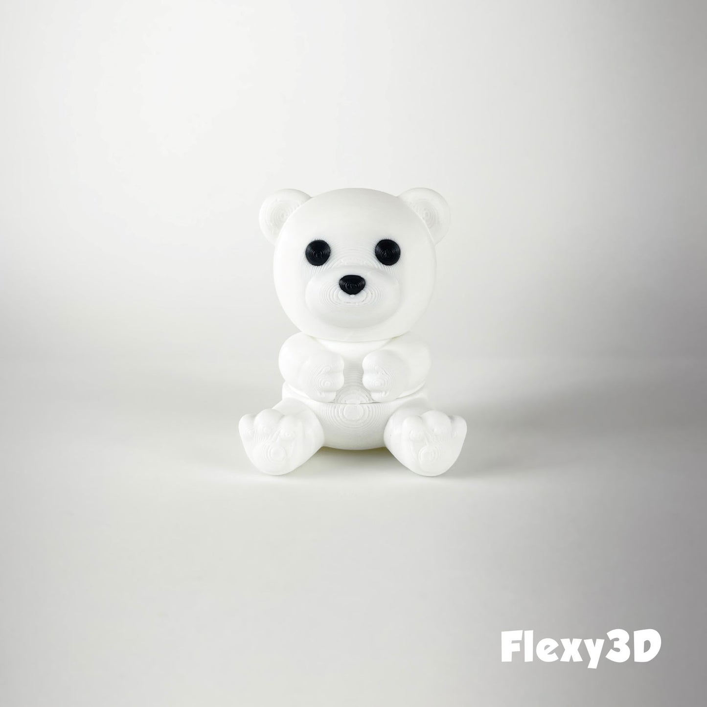Süßer 3D-gedruckter Eisbär als Schlüsselanhänger – Bewegliches Flexi-Tier