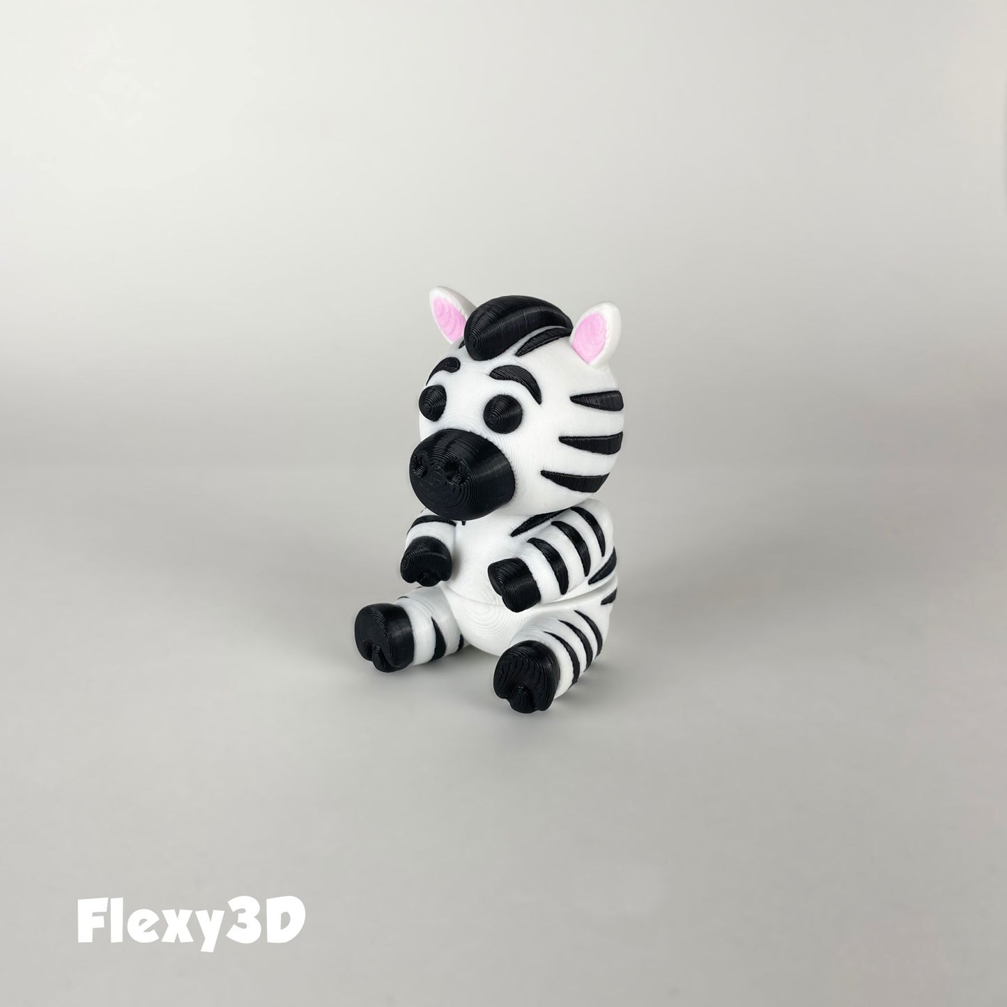 Süßes 3D-gedrucktes Zebra als Schlüsselanhänger – Bewegliches Flexi-Tier