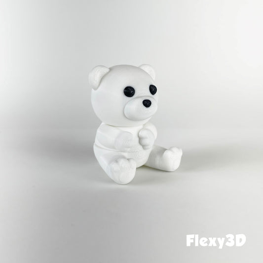 Süßer 3D-gedruckter Eisbär als Schlüsselanhänger – Bewegliches Flexi-Tier