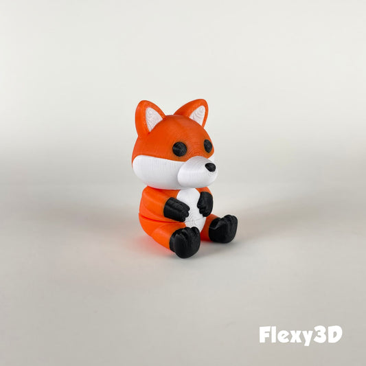 Süßer 3D-gedruckter Fuchs als Schlüsselanhänger – Bewegliches Flexi-Tier
