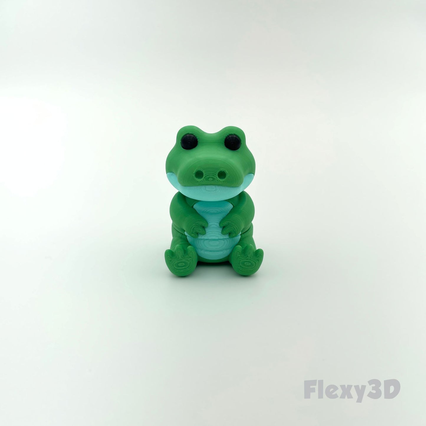 Süßes 3D-gedrucktes Krokodil als Schlüsselanhänger – Bewegliches Flexi-Tier