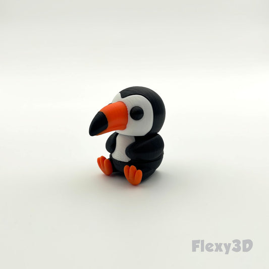 Süßer 3D-gedruckter Toucan als Schlüsselanhänger – Bewegliches Flexi-Tier