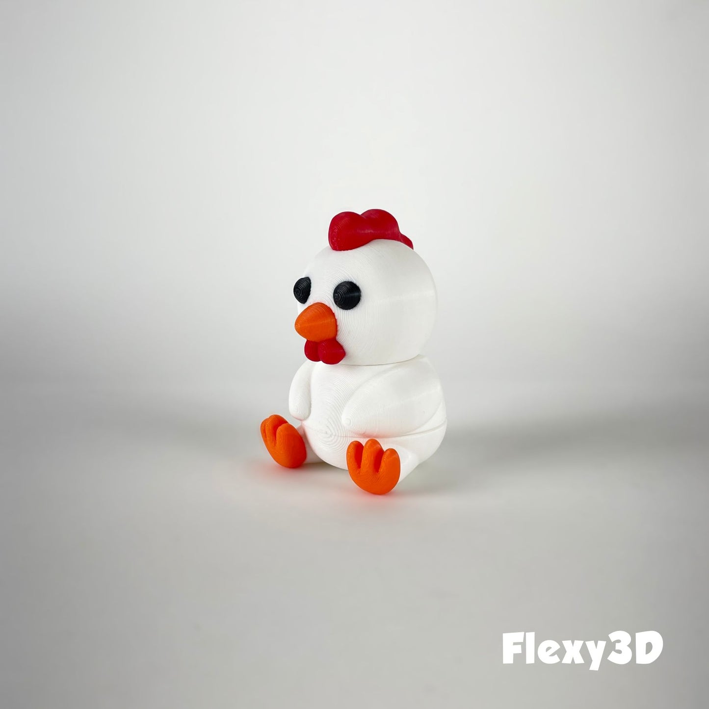Süßes 3D-gedrucktes Huhn als Schlüsselanhänger – Bewegliches Flexi-Tier