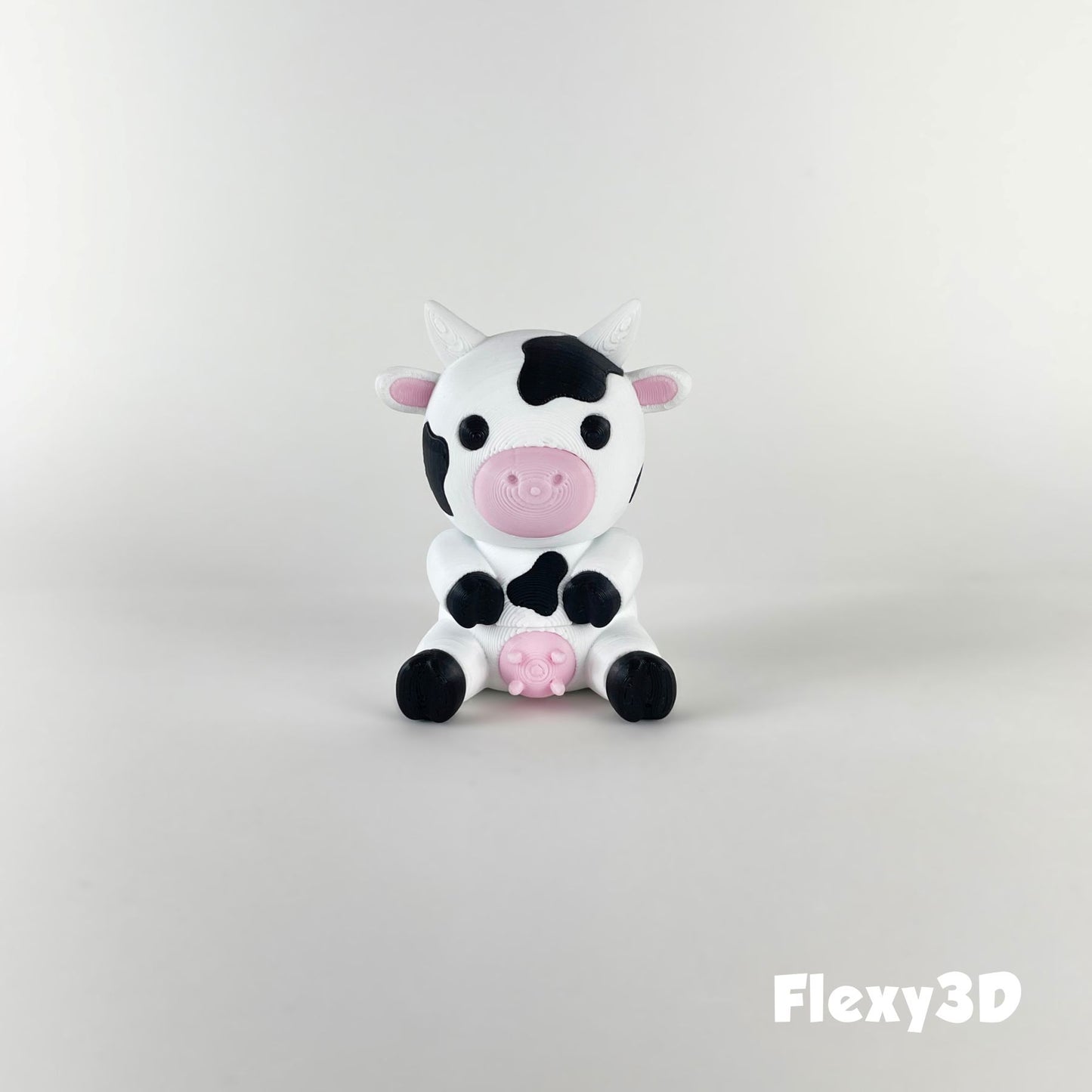 Süße 3D-gedruckte Kuh als Schlüsselanhänger – Bewegliches Flexi-Tier