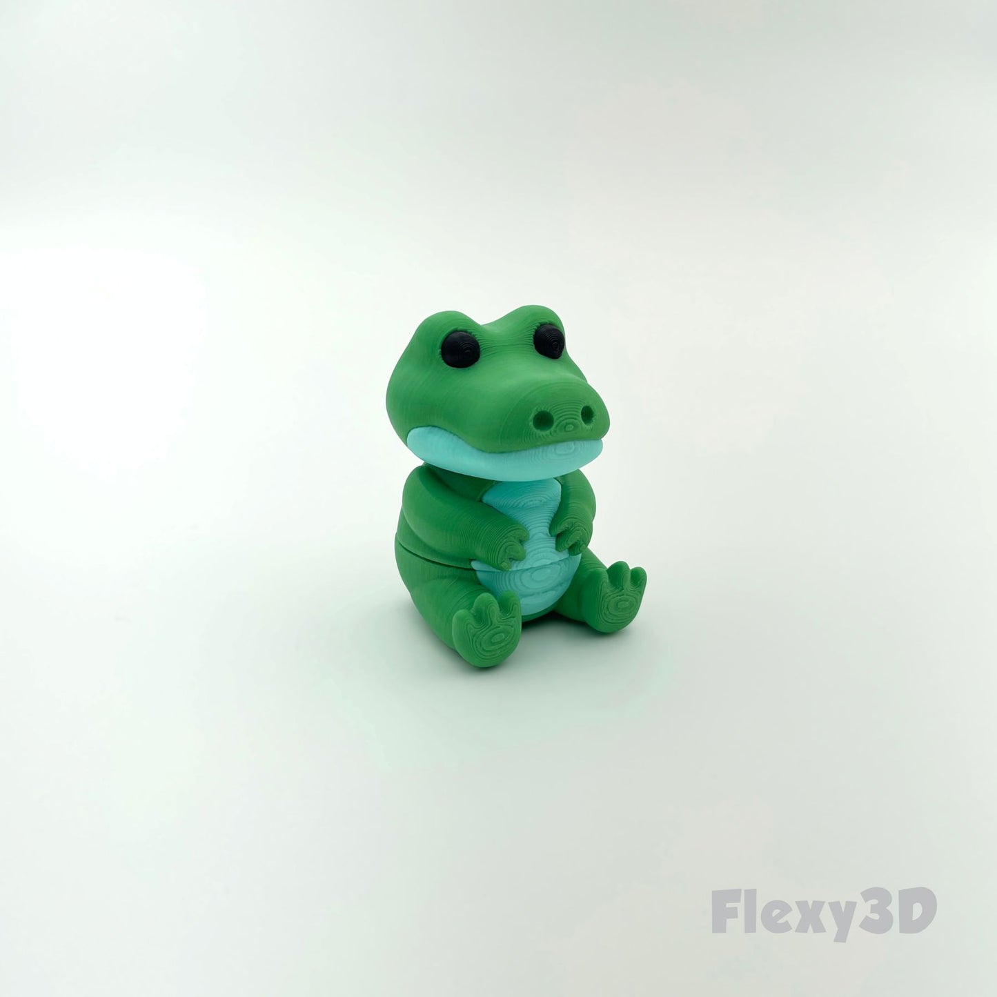 Süßes 3D-gedrucktes Krokodil als Schlüsselanhänger – Bewegliches Flexi-Tier