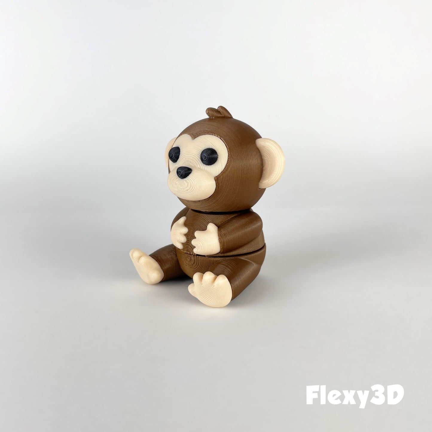 Süßer 3D-gedruckter Affe als Schlüsselanhänger – Bewegliches Flexi-Tier