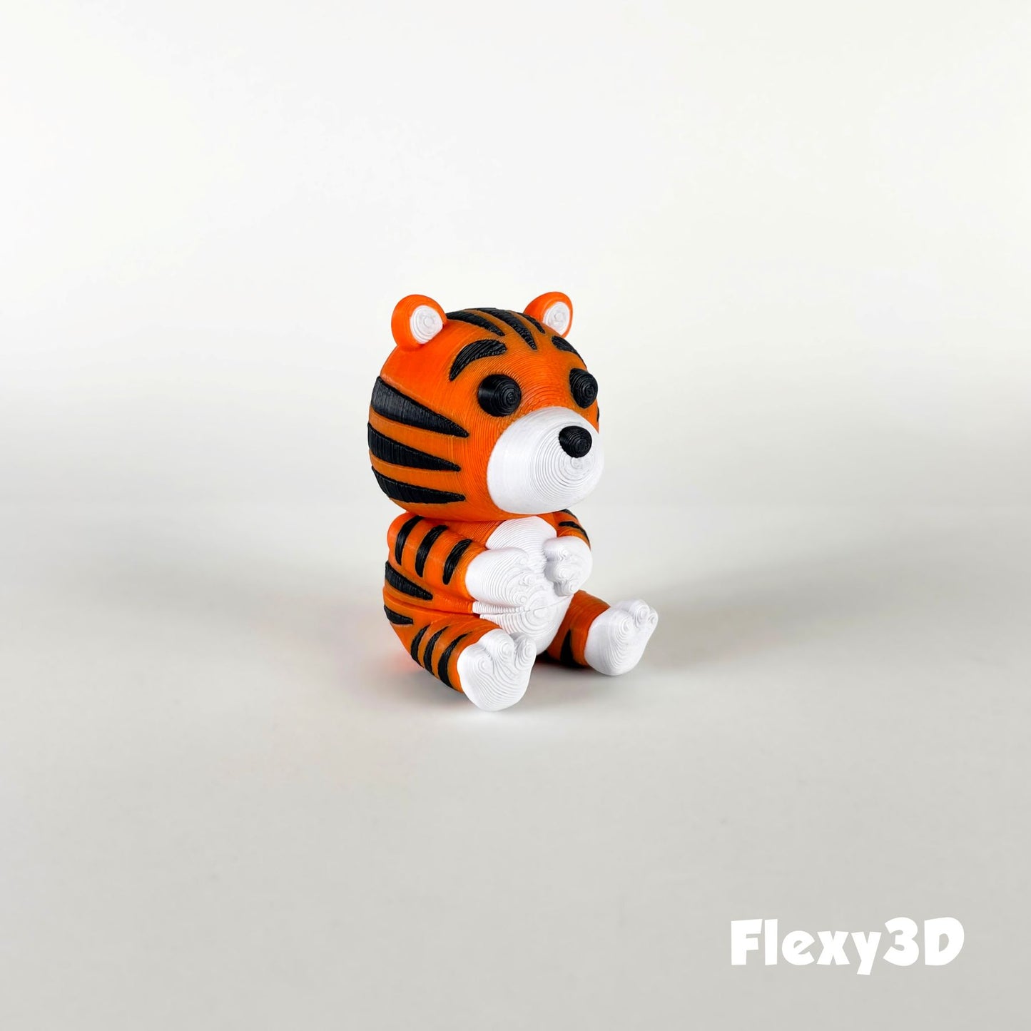 Süßer 3D-gedruckter Tiger als Schlüsselanhänger – Bewegliches Flexi-Tier