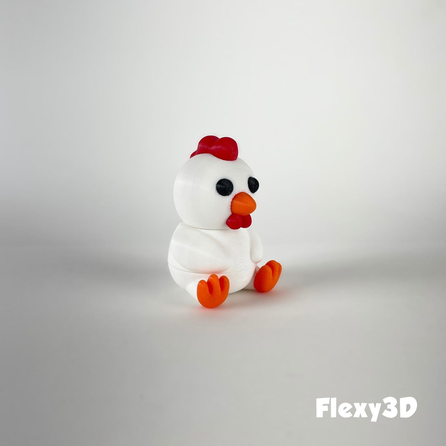 Süßes 3D-gedrucktes Huhn als Schlüsselanhänger – Bewegliches Flexi-Tier