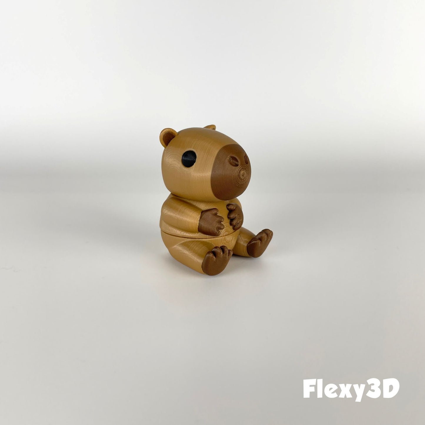 Süßes 3D-gedrucktes Wasserschwein als Schlüsselanhänger – Bewegliches Flexi-Tier