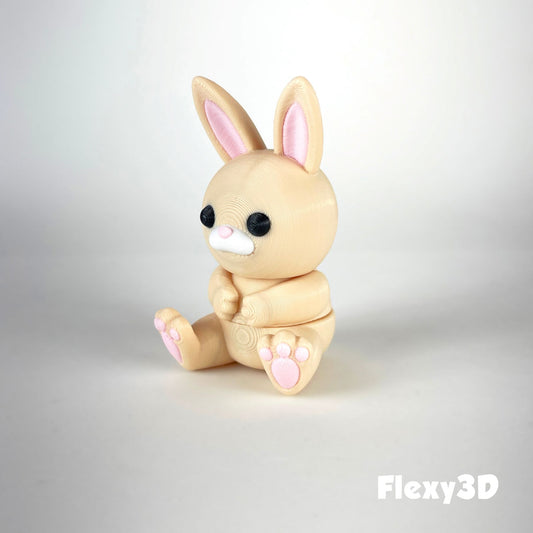 Süßer 3D-gedruckter Hase als Schlüsselanhänger – Bewegliches Flexi-Tier