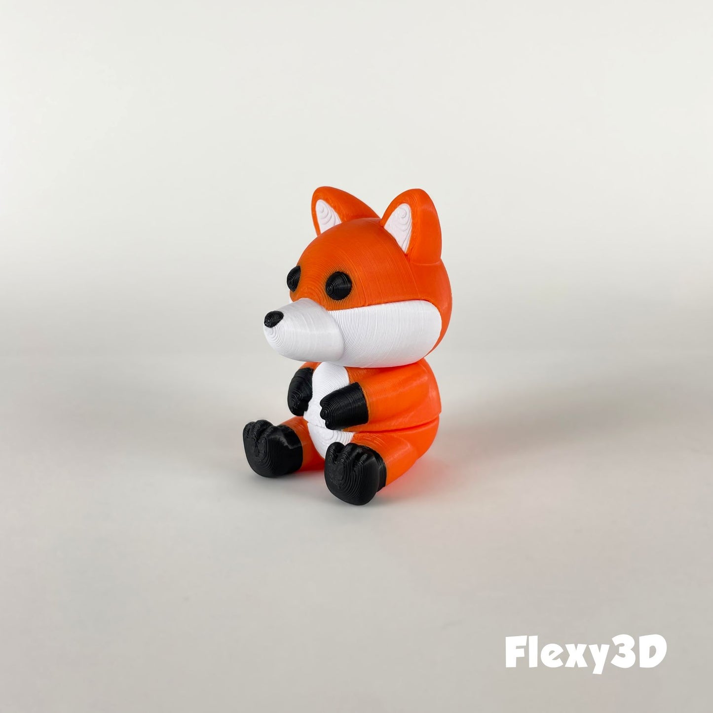 Süßer 3D-gedruckter Fuchs als Schlüsselanhänger – Bewegliches Flexi-Tier