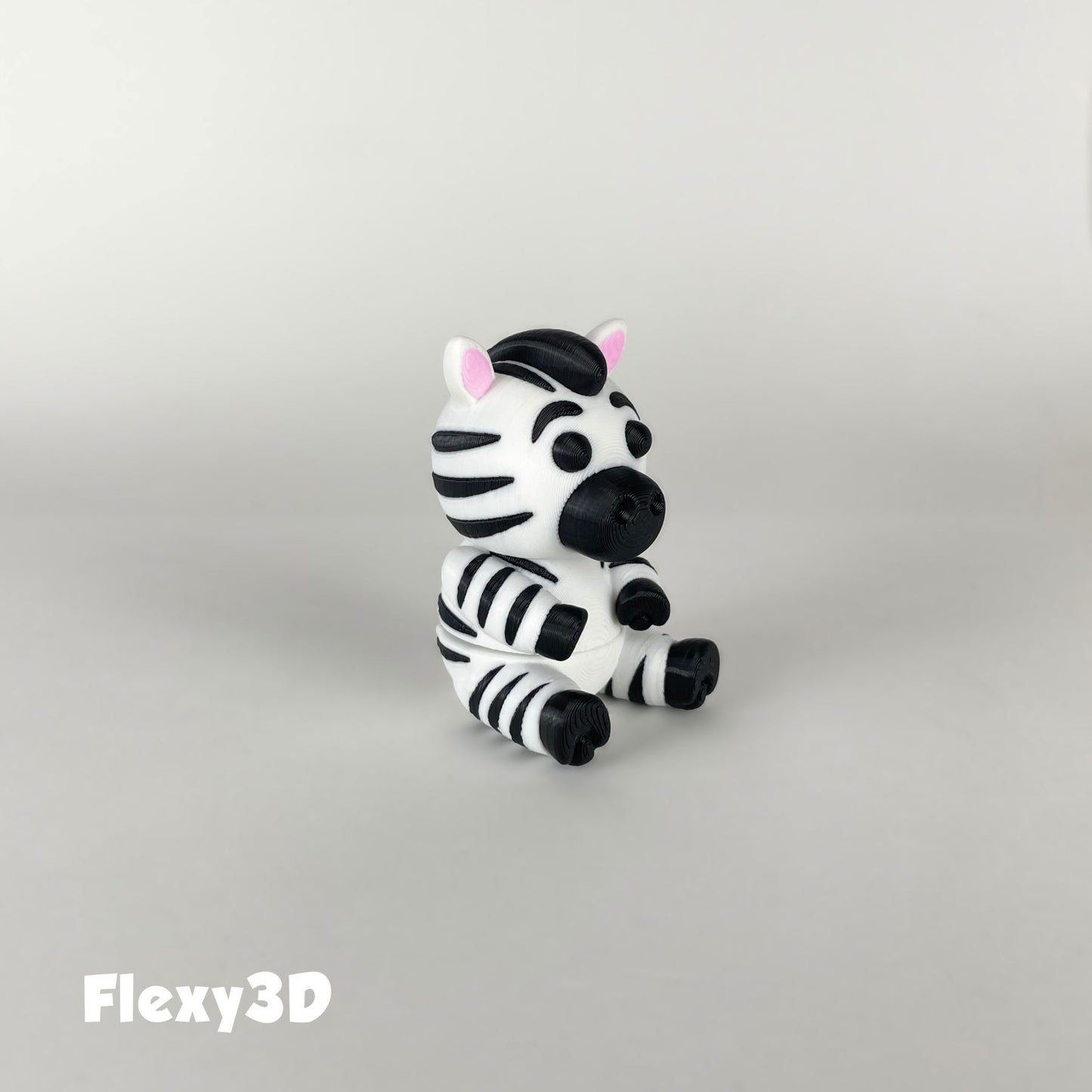 Süßes 3D-gedrucktes Zebra als Schlüsselanhänger – Bewegliches Flexi-Tier