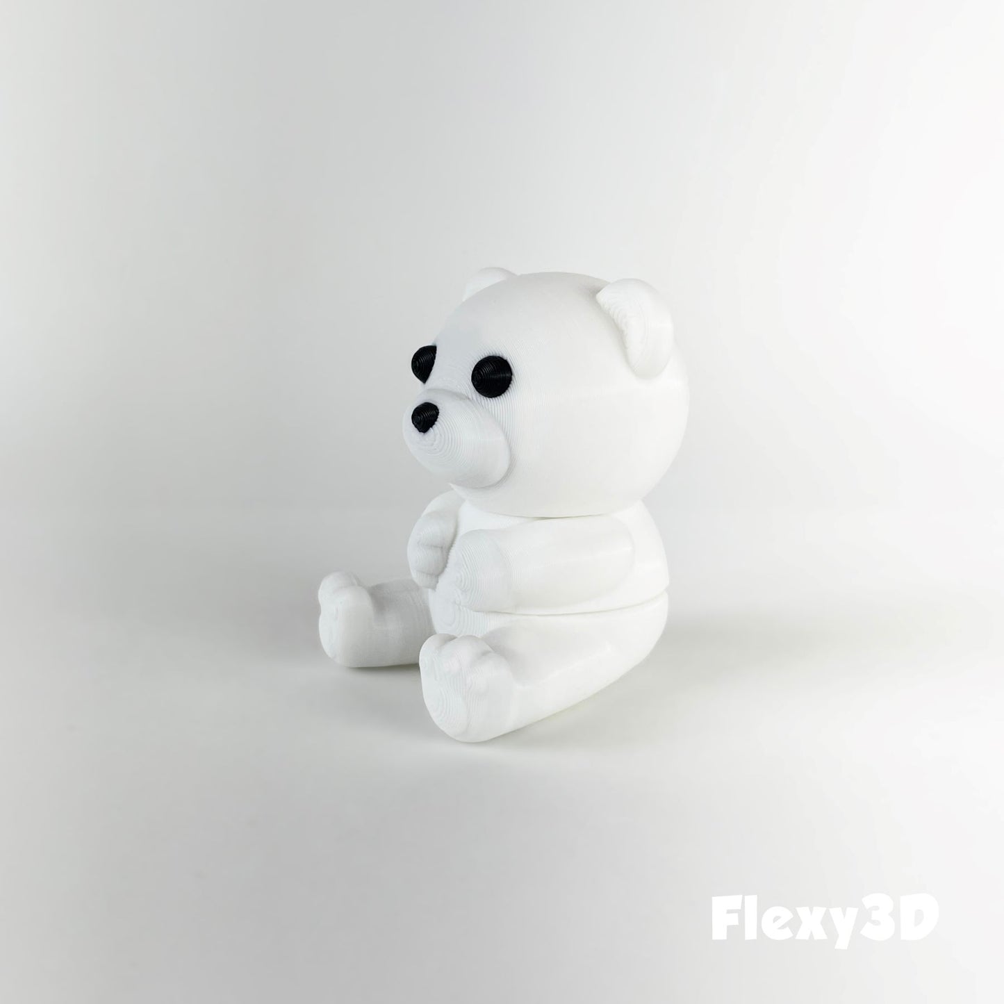 Süßer 3D-gedruckter Eisbär als Schlüsselanhänger – Bewegliches Flexi-Tier