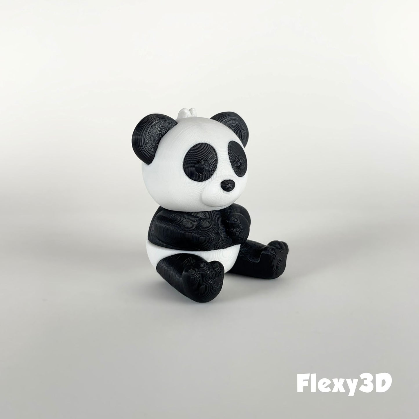 Süßer 3D-gedruckter Panda als Schlüsselanhänger – Bewegliches Flexi-Tier