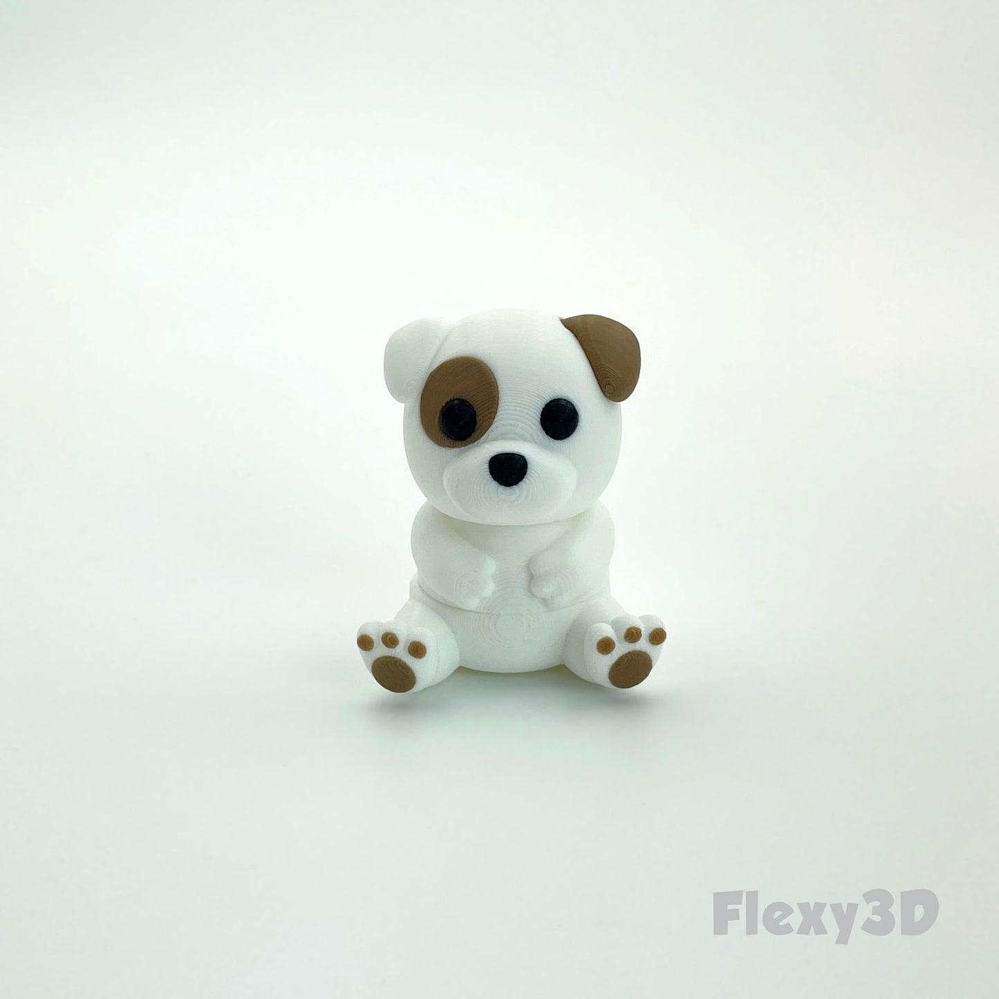 Süßer 3D-gedruckter Hund als Schlüsselanhänger – Bewegliches Flexi-Tier