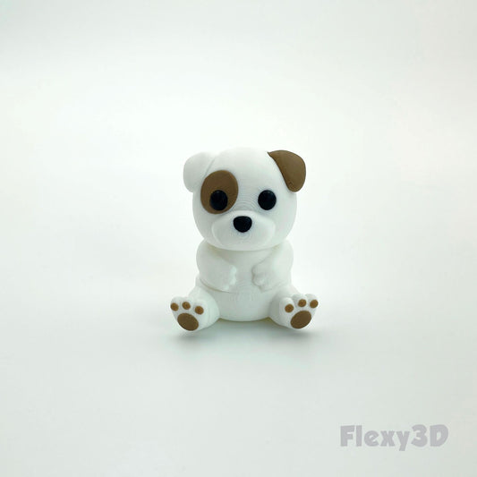 Süßer 3D-gedruckter Hund als Schlüsselanhänger – Bewegliches Flexi-Tier