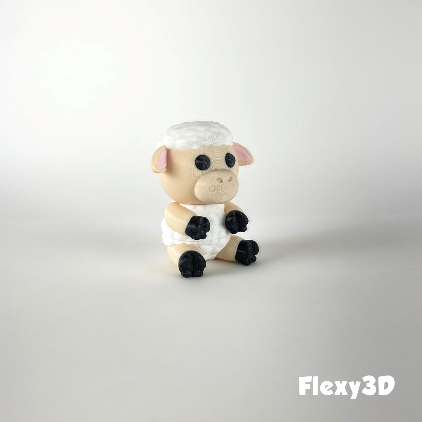 Süßes 3D-gedrucktes Schaf als Schlüsselanhänger – Bewegliches Flexi-Tier
