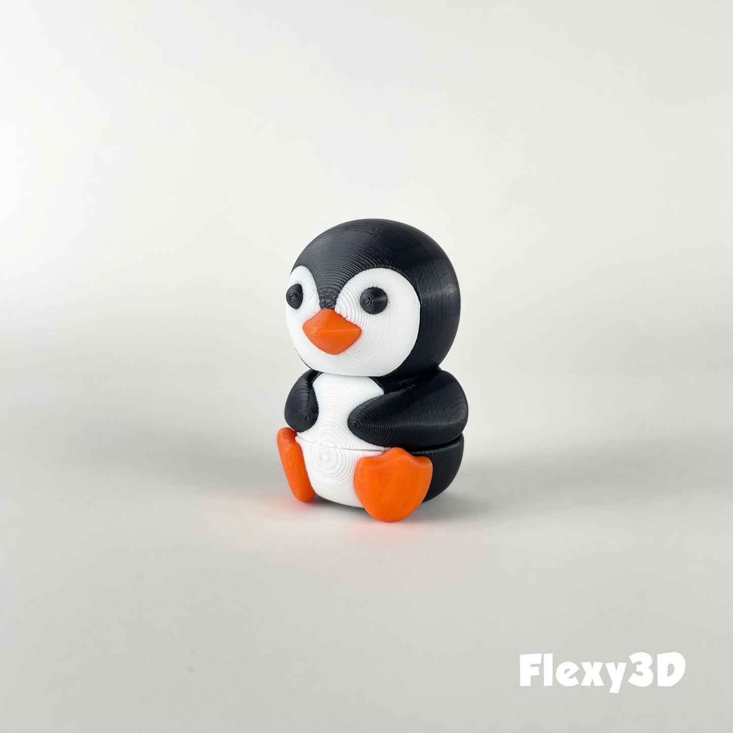 Süßer 3D-gedruckter Pinguin als Schlüsselanhänger – Bewegliches Flexi-Tier