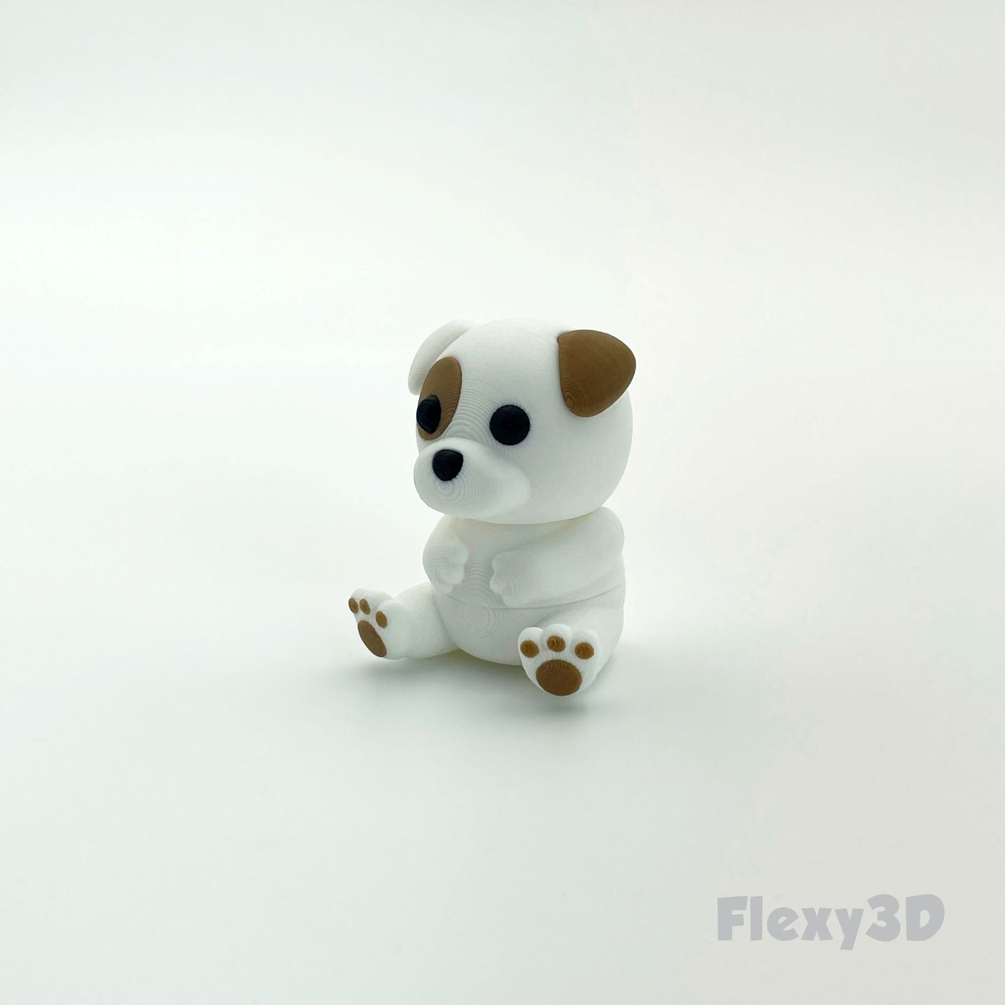 Süßer 3D-gedruckter Hund als Schlüsselanhänger – Bewegliches Flexi-Tier