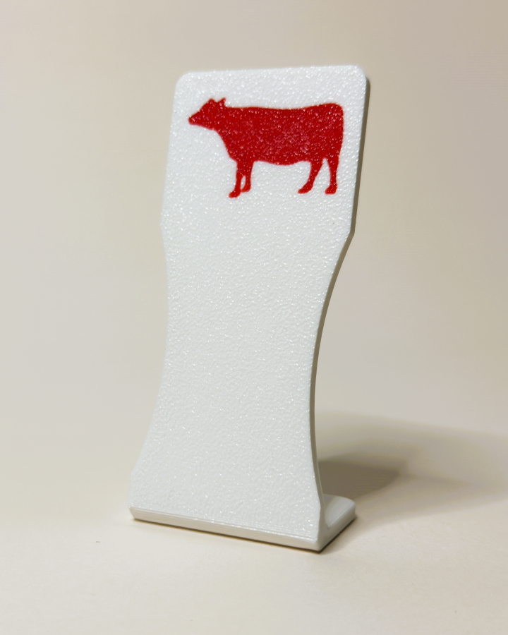 Thekenaufsteller Rind - 3D-Druck, 8 cm