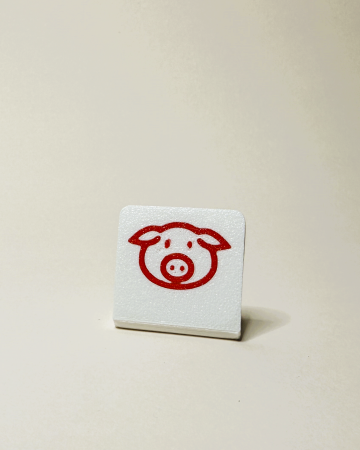 Thekenaufsteller Schwein - Hell - 3D-Druck, 3,5 cm