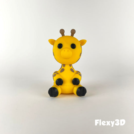 Süße 3D-gedruckte Giraffe als Schlüsselanhänger – Bewegliches Flexi-Tier