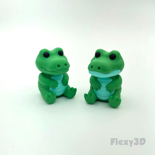 Süßes 3D-gedrucktes Krokodil als Schlüsselanhänger – Bewegliches Flexi-Tier