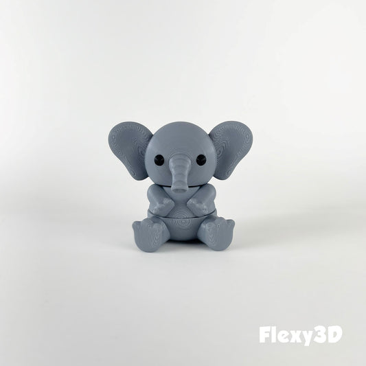 Süßer 3D-gedruckter Elefant als Schlüsselanhänger – Bewegliches Flexi-Tier