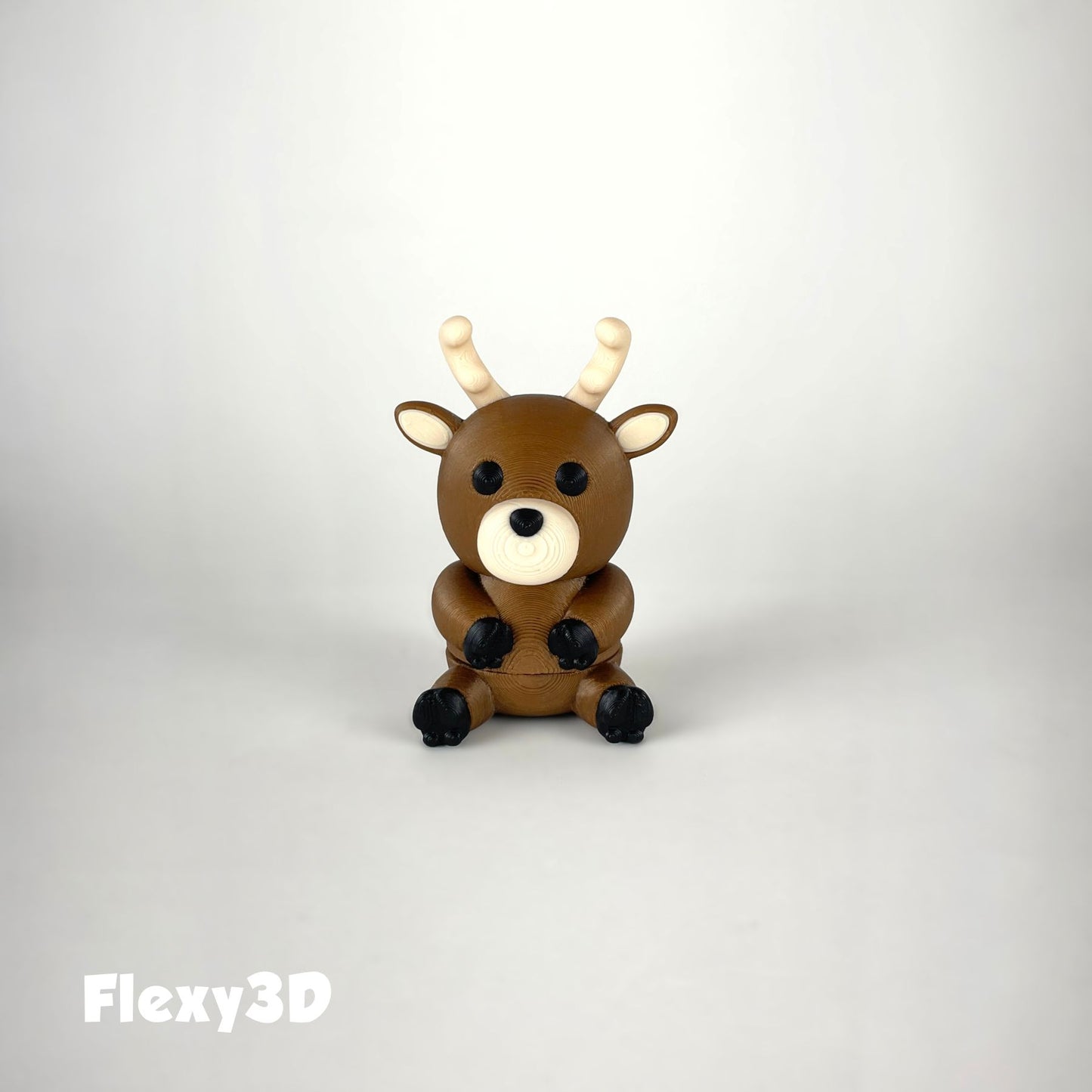 Süßes 3D-gedrucktes Rentier als Schlüsselanhänger – Bewegliches Flexi-Tier