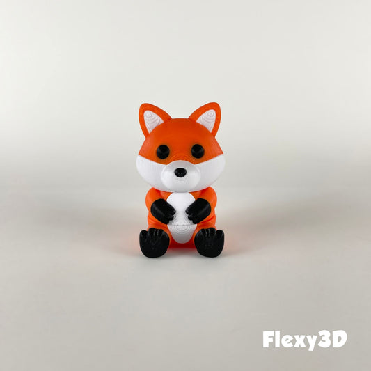 Süßer 3D-gedruckter Fuchs als Schlüsselanhänger – Bewegliches Flexi-Tier