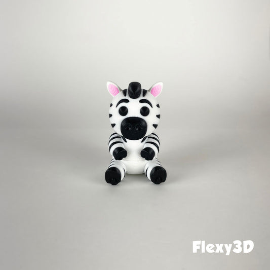 Süßes 3D-gedrucktes Zebra als Schlüsselanhänger – Bewegliches Flexi-Tier