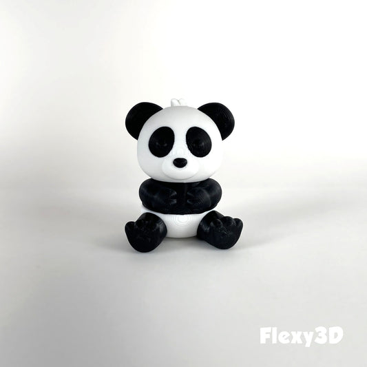 Süßer 3D-gedruckter Panda als Schlüsselanhänger – Bewegliches Flexi-Tier