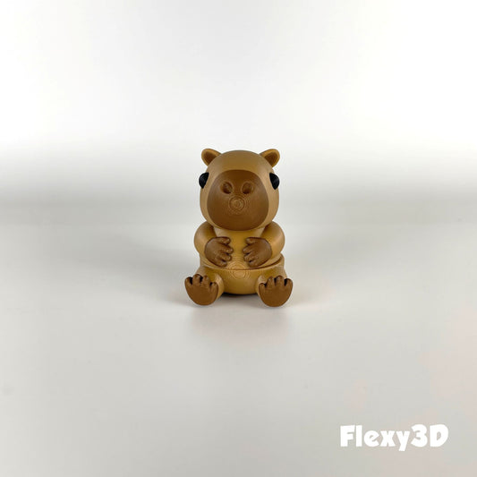 Süßes 3D-gedrucktes Wasserschwein als Schlüsselanhänger – Bewegliches Flexi-Tier