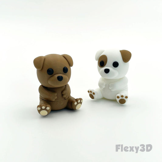 Süßer 3D-gedruckter Hund als Schlüsselanhänger – Bewegliches Flexi-Tier
