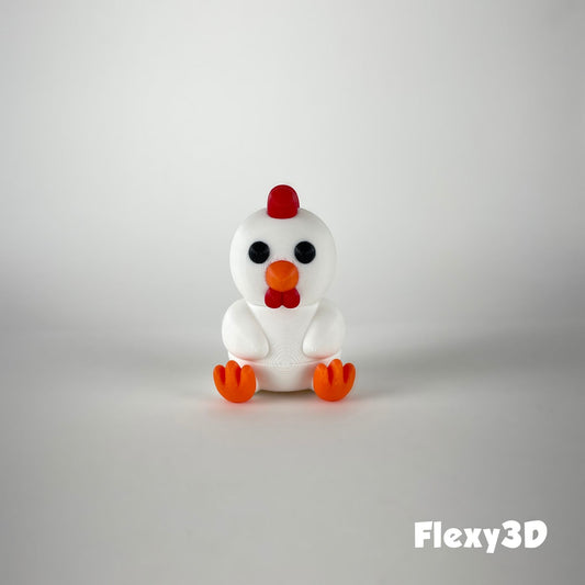 Süßes 3D-gedrucktes Huhn als Schlüsselanhänger – Bewegliches Flexi-Tier