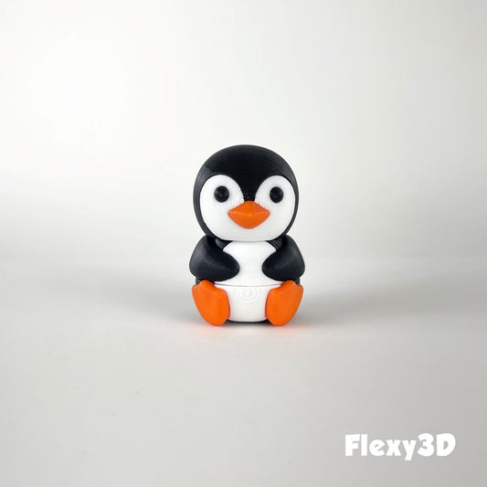 Süßer 3D-gedruckter Pinguin als Schlüsselanhänger – Bewegliches Flexi-Tier
