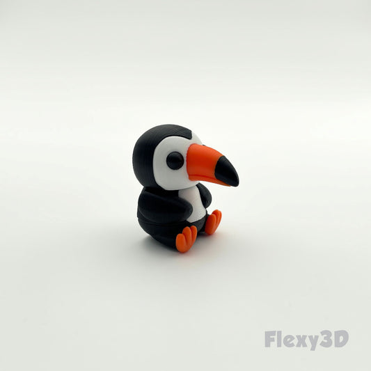 Süßer 3D-gedruckter Toucan als Schlüsselanhänger – Bewegliches Flexi-Tier