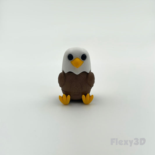 Süßer 3D-gedruckter Adler als Schlüsselanhänger – Bewegliches Flexi-Tier