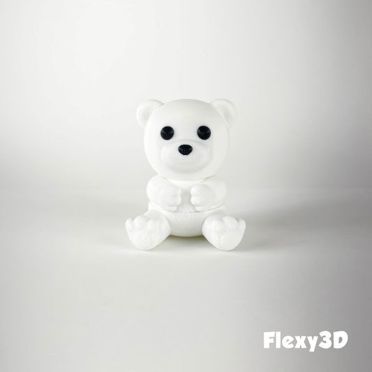 Süßer 3D-gedruckter Eisbär als Schlüsselanhänger – Bewegliches Flexi-Tier