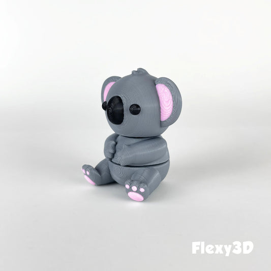 Süßer 3D-gedruckter Koala als Schlüsselanhänger – Bewegliches Flexi-Tier