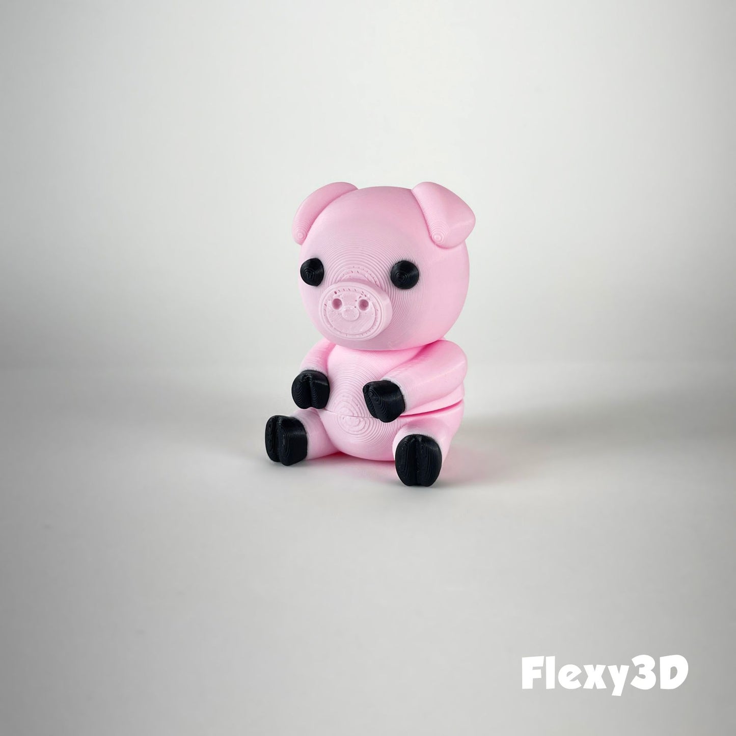 Süßes 3D-gedrucktes Schwein als Schlüsselanhänger – Bewegliches Flexi-Tier
