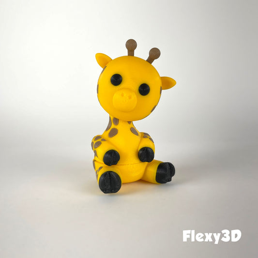 Süße 3D-gedruckte Giraffe als Schlüsselanhänger – Bewegliches Flexi-Tier