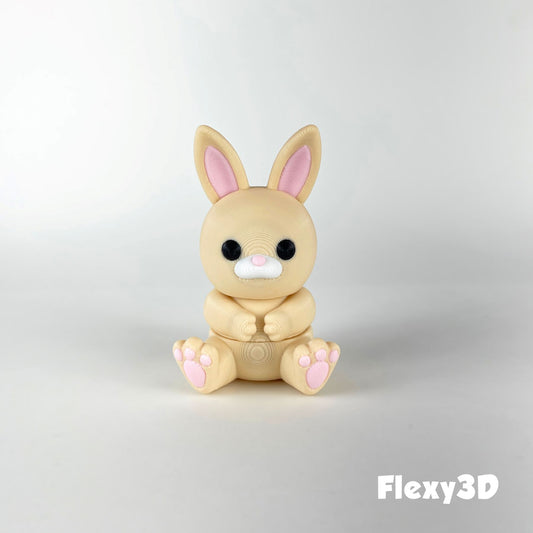 Süßer 3D-gedruckter Hase als Schlüsselanhänger – Bewegliches Flexi-Tier