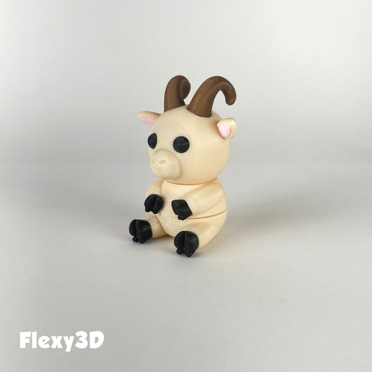 Süße 3D-gedruckte Ziege als Schlüsselanhänger – Bewegliches Flexi-Tier